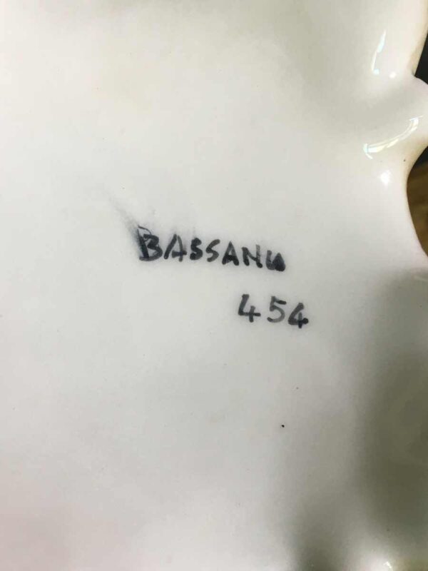 Vaso ceramica di Bassano decoro floreale smaltato mid century - immagine 4