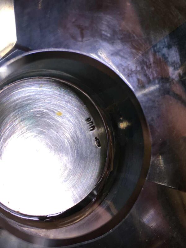 Vaso porta fiore in argento e base vetro molato XX secolo - immagine 4
