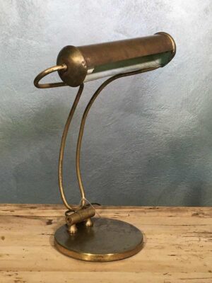 Lampada antica regolabile ottone dorato prima metà XX secolo