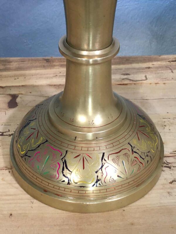 Grande antico vaso indiano ottone cesellato XX secolo - immagine 4