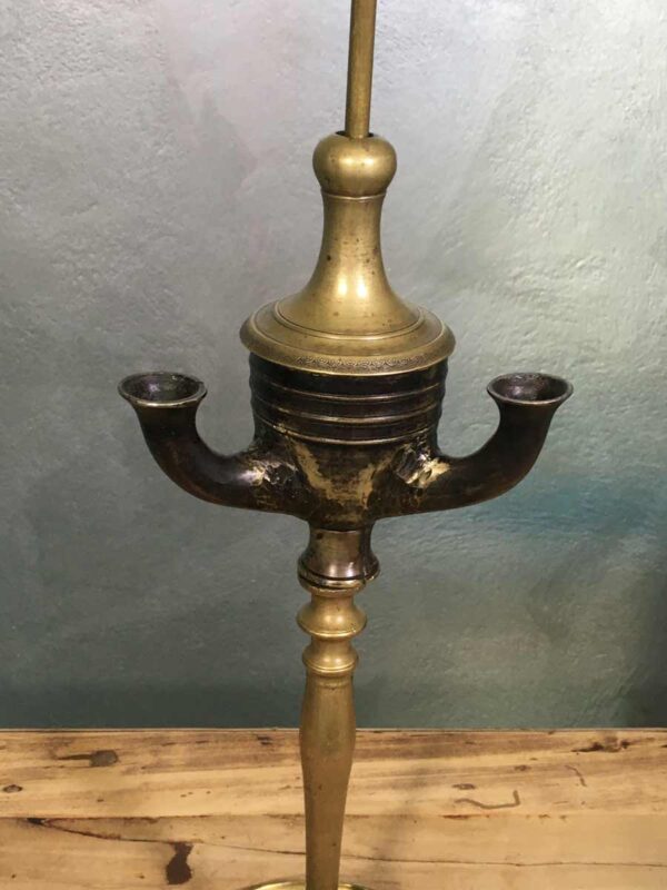 Lampada ad olio in ottone XIX secolo - immagine 2