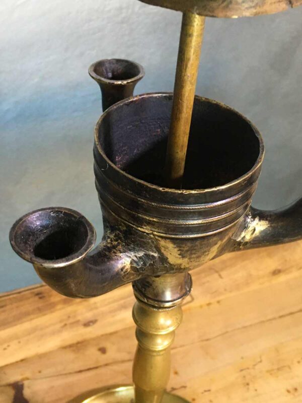 Lampada ad olio in ottone XIX secolo - immagine 4