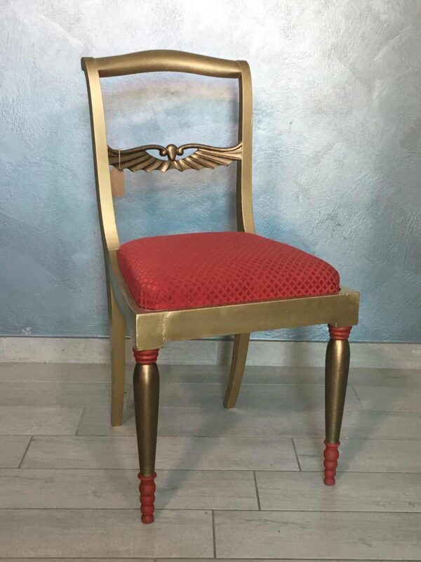 Sedia antica gambe sciabola da bottega toscana tra XVIII e XIX secolo