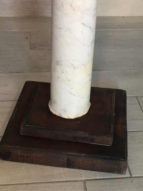 Colonna marmo antico trasformata in porta vaso con rame XIX sec - immagine 3