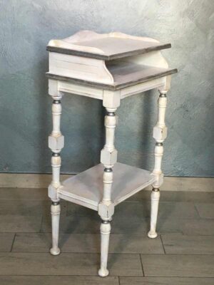 Mobiletto consolle bianco effetto crackle mid Century