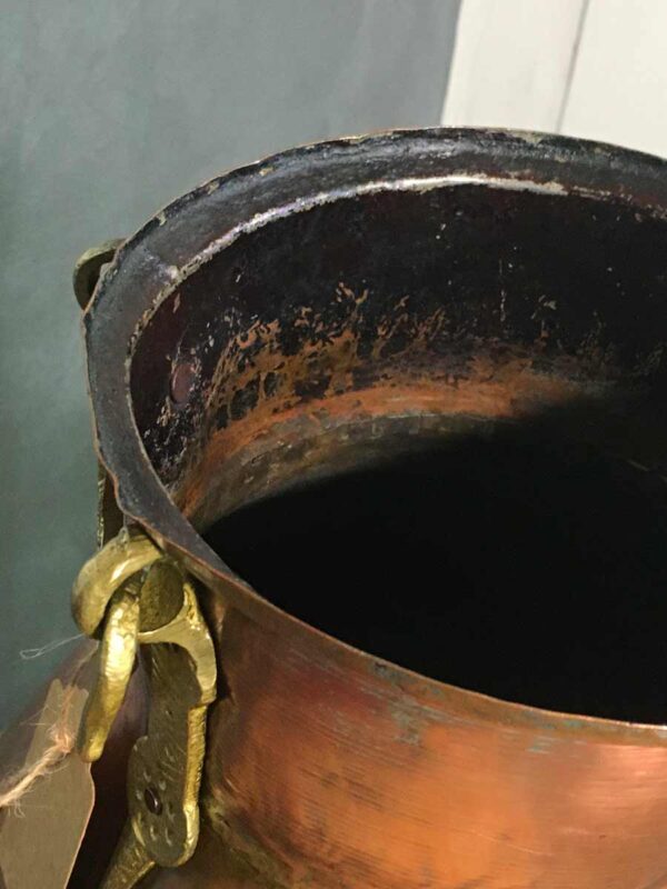 Antico vaso in rame e ottone medio oriente - immagine 4