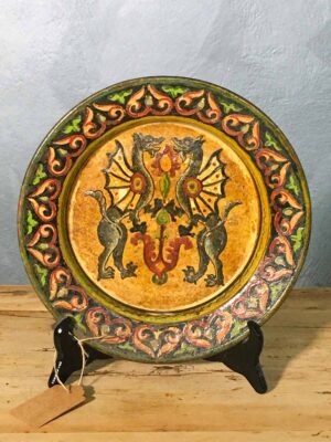 Piatto antico decorato in terracotta collezione Montopoli Arno