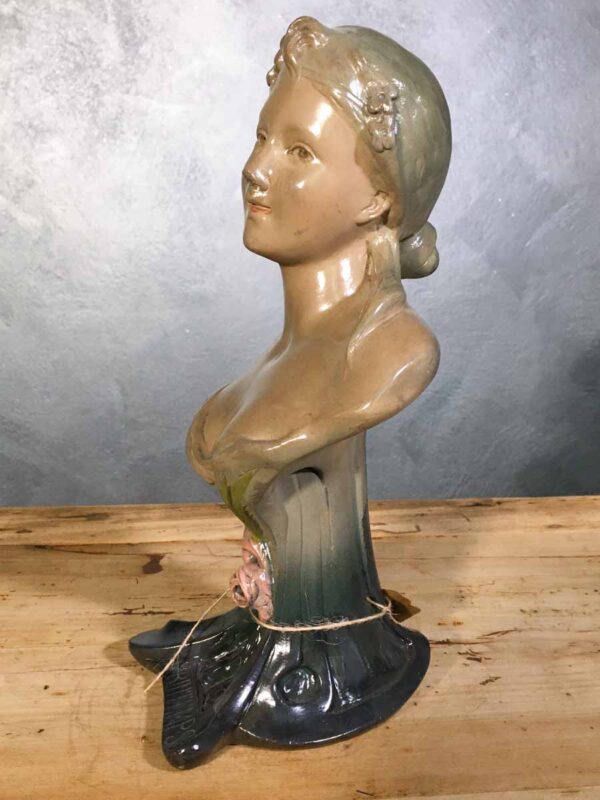 Statua busto donna gesso Art nouveau (printemps) firmata A. Traggiai - immagine 2