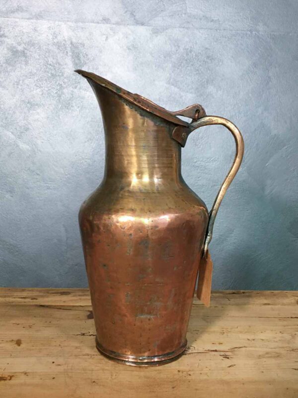 Caraffa antica in rame per acqua o vino XIX-XX secolo - immagine 2