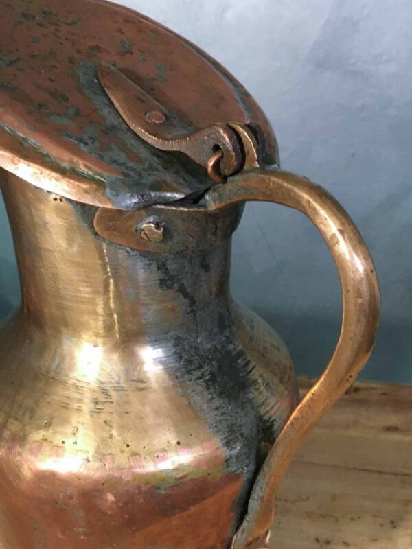 Caraffa antica in rame per acqua o vino XIX-XX secolo - immagine 4