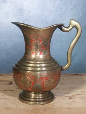 Vaso brocca indiana ottone XX secolo