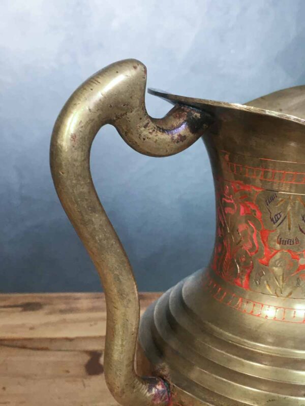 Vaso brocca indiana ottone XX secolo - immagine 3
