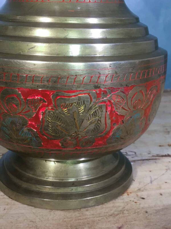 Vaso brocca indiana ottone XX secolo - immagine 4