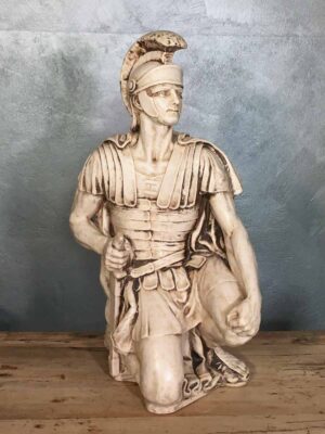Statua scultura centurione in polvere di marmo XX secolo
