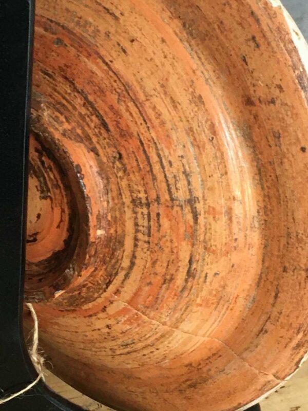 Piatto terracotta decorata ingobbio e cristallino ca. XVIII secolo - immagine 4