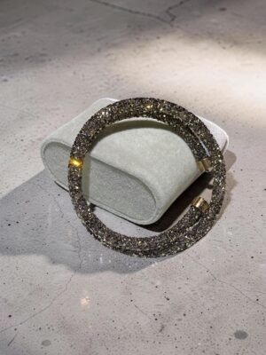 Bracciale Doppio Swarovski Crystaldust marrone