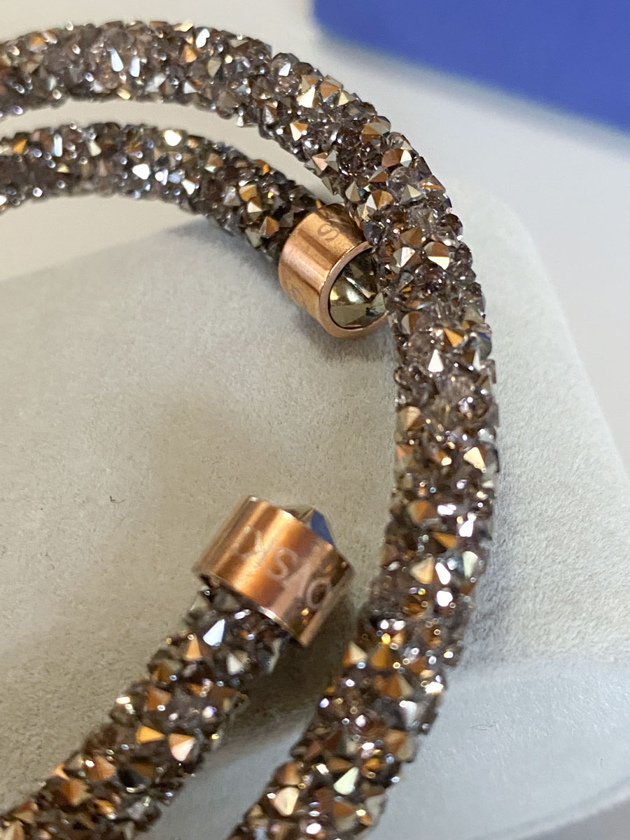 Bracciale Doppio Swarovski Crystaldust marrone - immagine 3