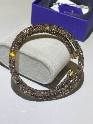 Bracciale Doppio Swarovski Crystaldust marrone