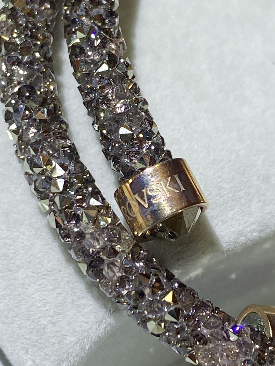 Bracciale Doppio Swarovski Crystaldust marrone - immagine 2