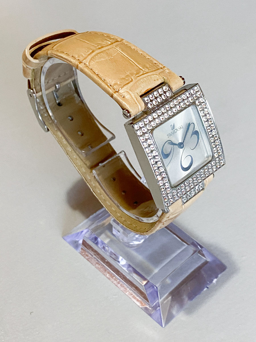 Orologio Swarovski crystal square cinturino marrone - immagine 9