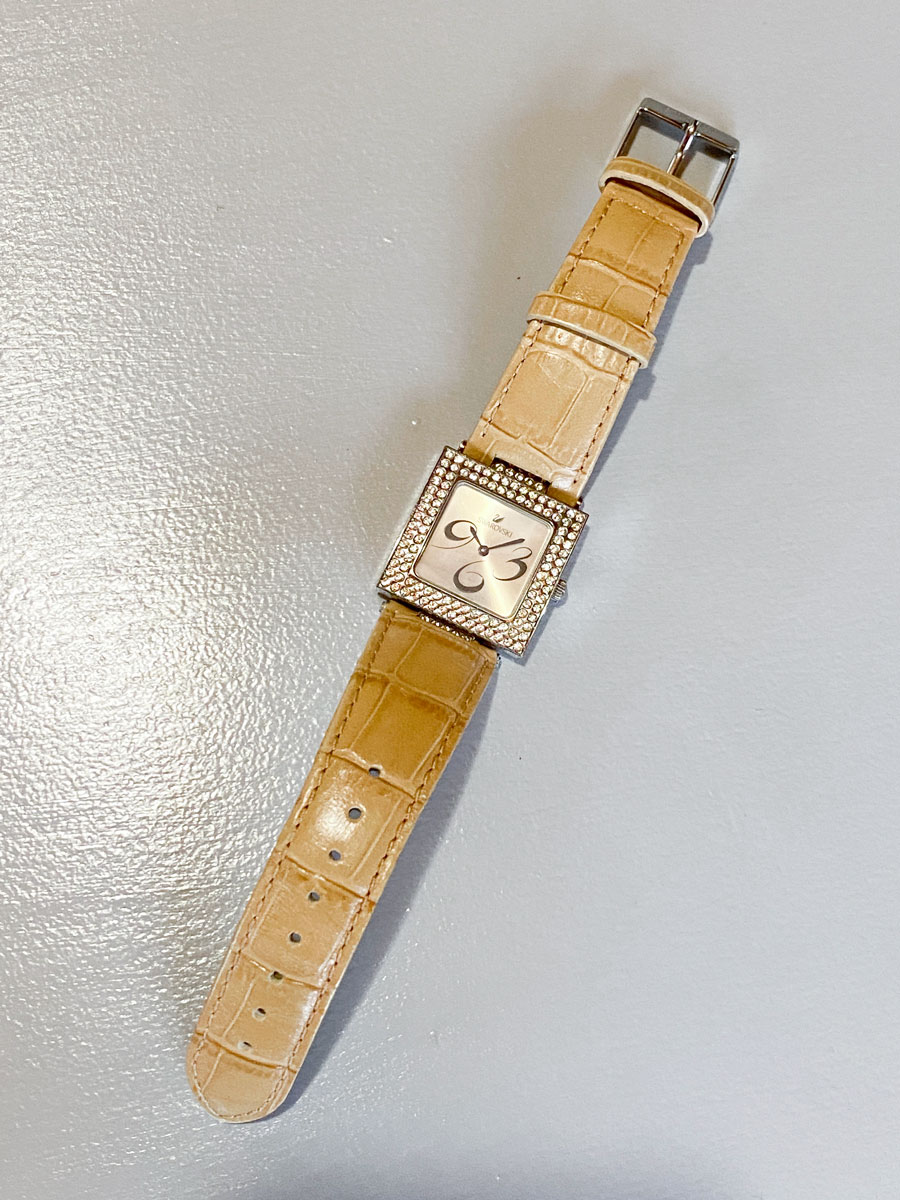 Orologio Swarovski crystal square cinturino marrone - immagine 6