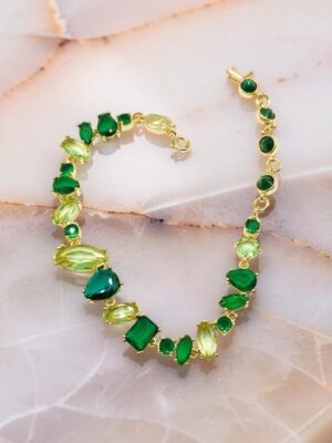 Bracciale Swarovski Gema verde taglio misto