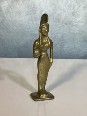 Scultura statua statuetta in bronzo Atena con gufo