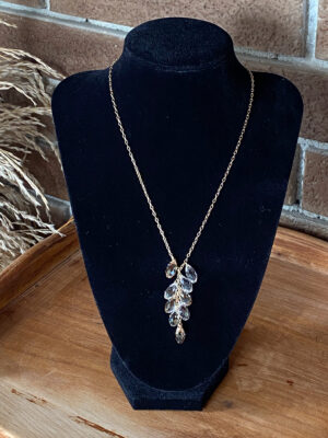 Collana ciondolo Swarovski foglia di cristalli