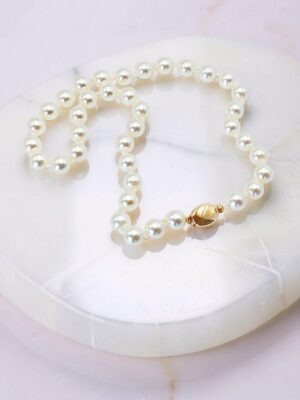Collana di perle Swarovski vintage S.A.L. con chiusura dorata
