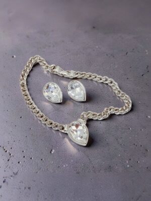 Set Swarovski vintage S.A.L. collana e orecchini con cristalli