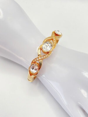 Bracciale vintage Swarovski S.A.L. dorato con cristalli