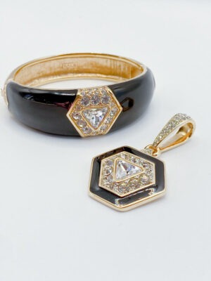 Set bracciale rigido e ciondolo Swarovski vintage S.A.L.