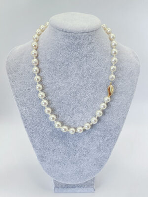 Collana di perle Swarovski vintage S.A.L. con chiusura dorata