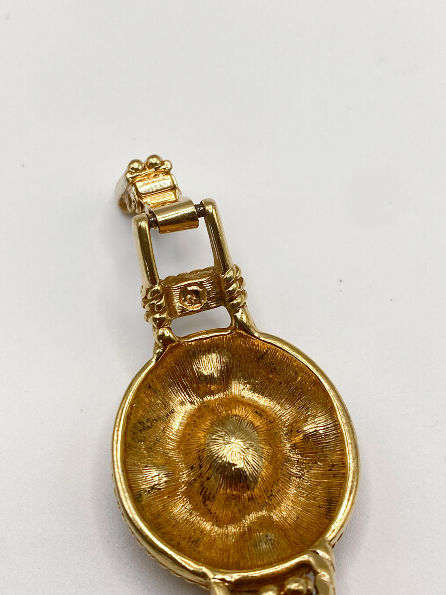 Parure vintage Swarovski con cristalli rosso rubino e finitura dorata - immagine 7