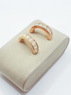 Orecchini Swarovski Vintage a Mezza Luna con Cristalli