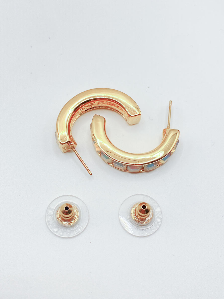 Orecchini Swarovski Vintage a Mezza Luna con Cristalli - immagine 3