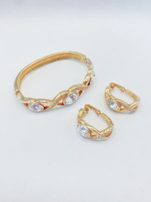 Parure bracciale orecchini Swarovski S.A.L. con cristalli