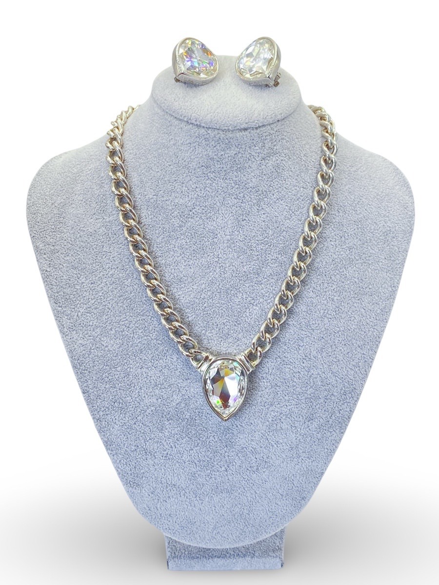 Set Swarovski vintage S.A.L. collana e orecchini con cristalli - immagine 2