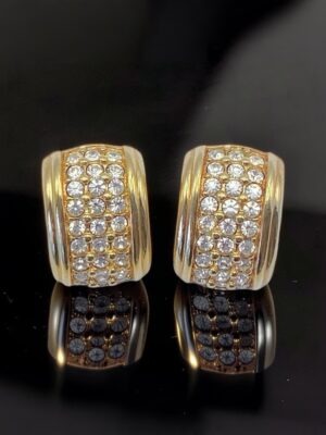 Orecchini vintage Swarovski S.A.L. cristalli finitura dorata