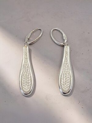 Orecchini pendenti Swarovski con cristalli finitura argento