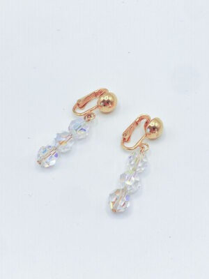 Orecchini Swarovski S.A.L. vintage clip cristalli Aurora Boreale