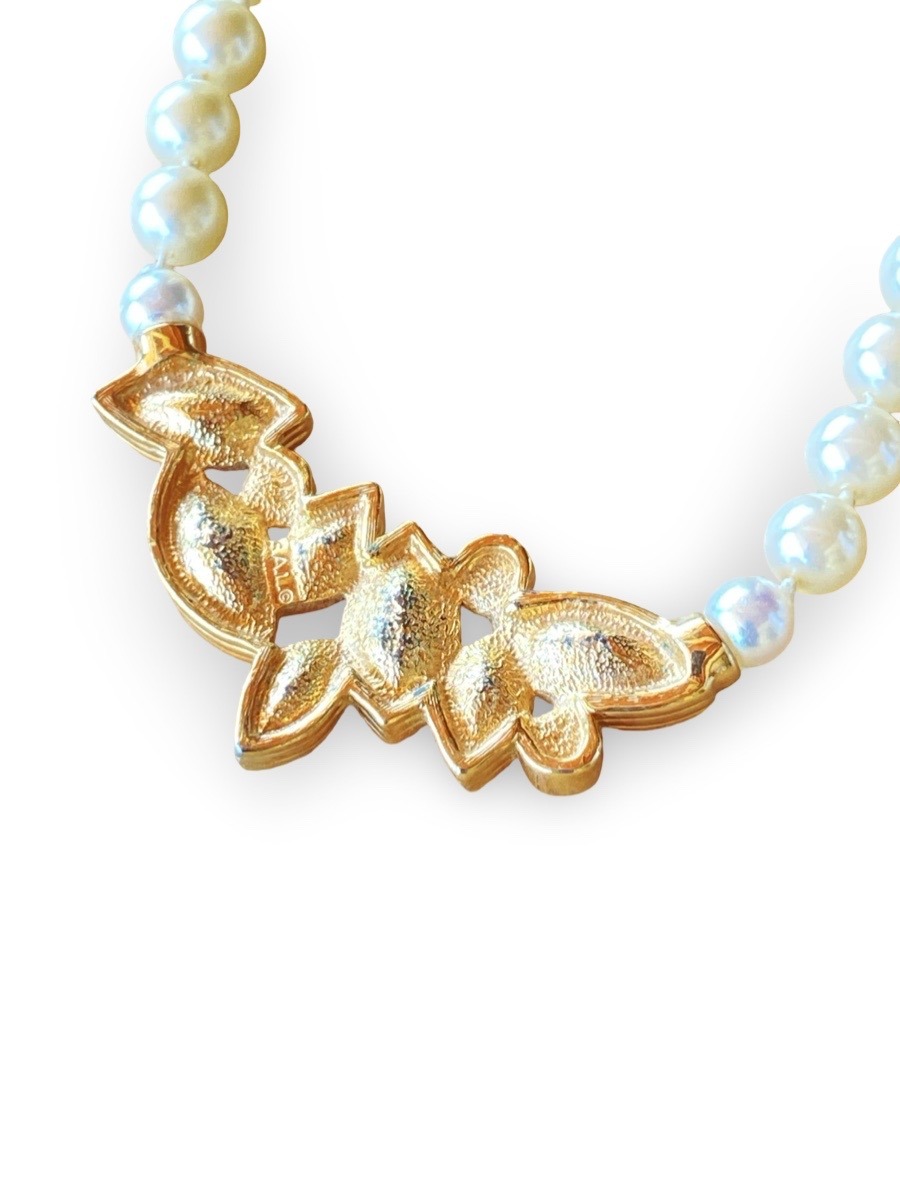 Collana Swarovski Vintage con Crystal Pearls e Cristalli Taglio Navette - immagine 5