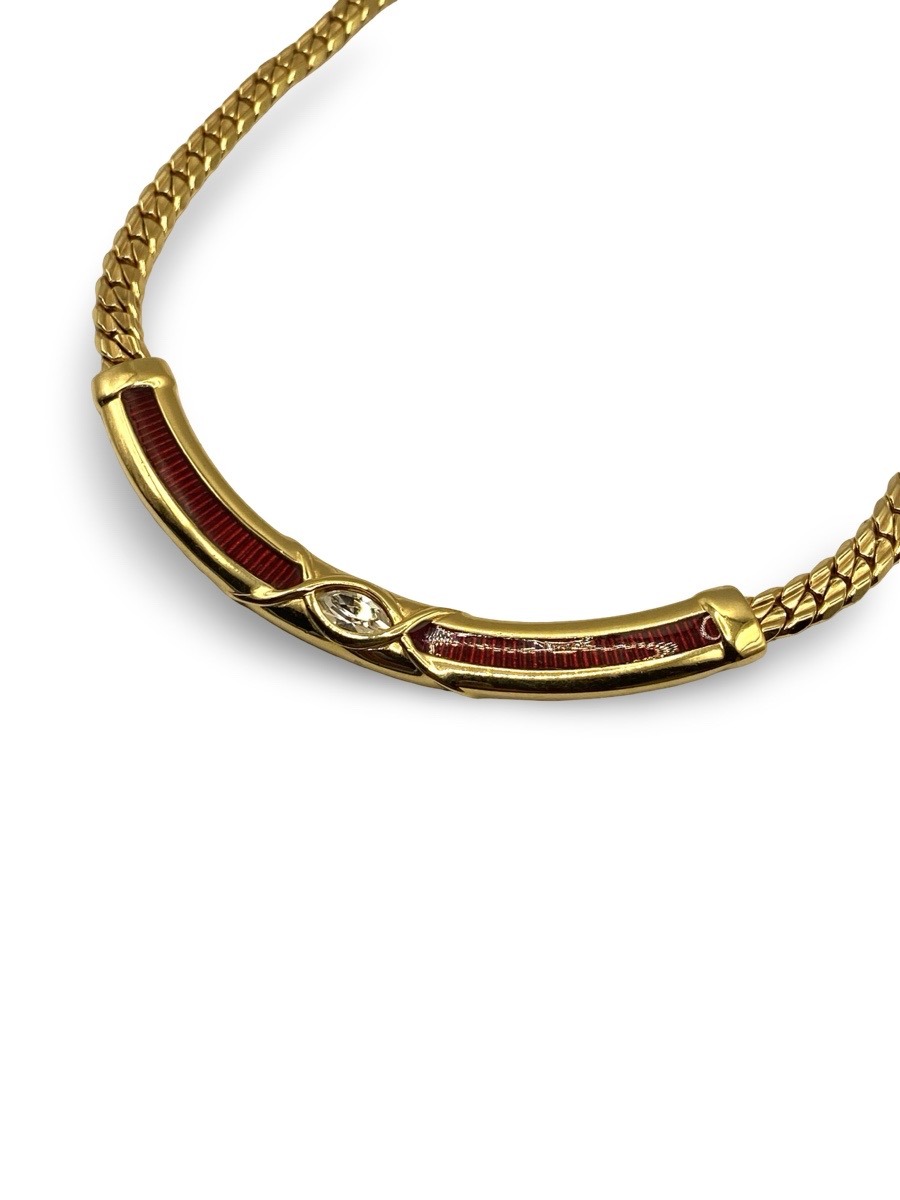 Raffinata Collana Swarovski S.A.L. Vintage con Cristallo e smalto - immagine 5