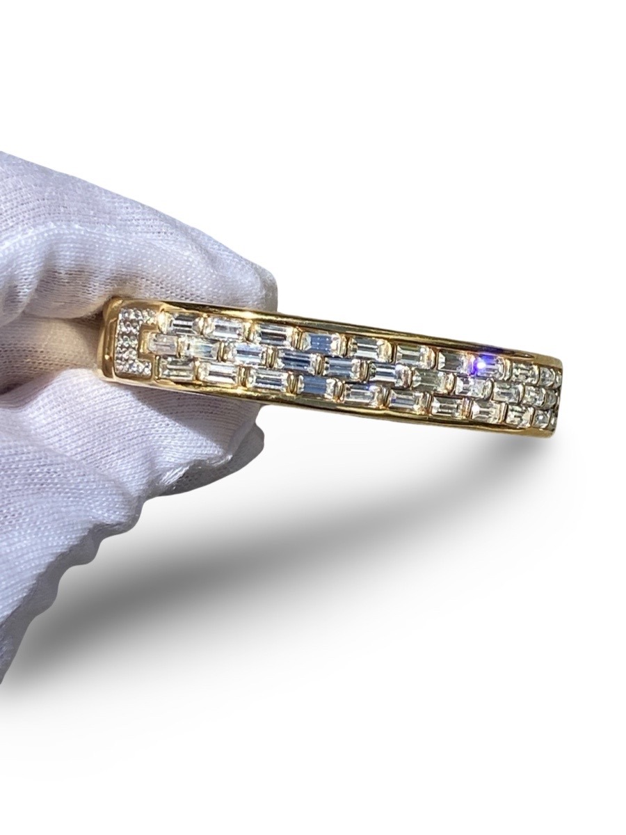 Bracciale vintage Swarovski S.A.L. rigido con cristalli baguette - immagine 4