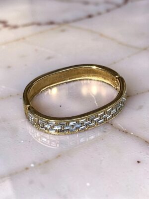 Bracciale vintage Swarovski S.A.L. rigido con cristalli baguette
